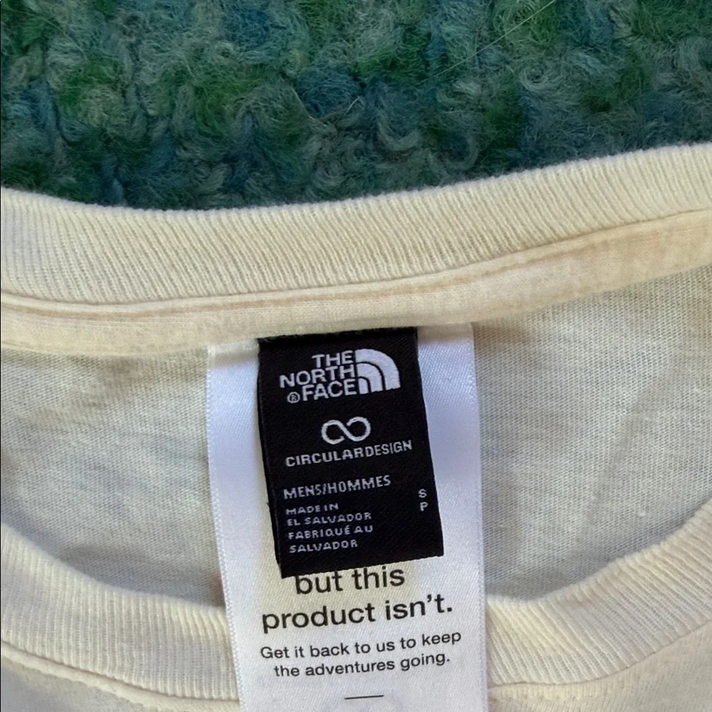 The North Face Men's Long Sleeve Logo Tee in Cream with Black Logo